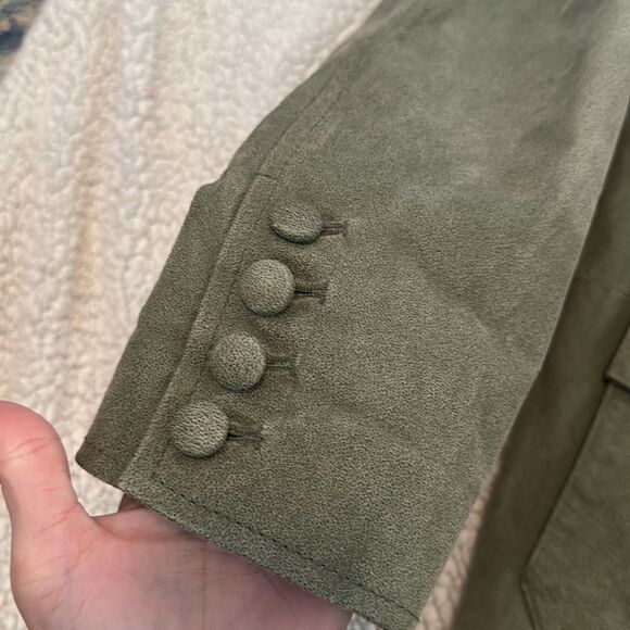 Twiggy green genuine leather jacket size medium - Picture 2 of 9